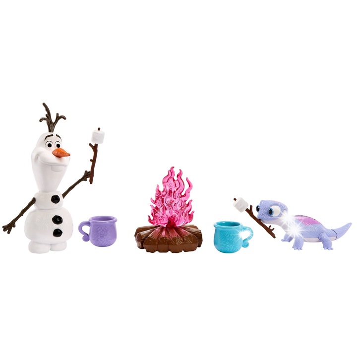 Комплект фигурки Mattel Disney Замръзналото кралство, Олаф и Бруни, 5 аксесоара, многоцветен