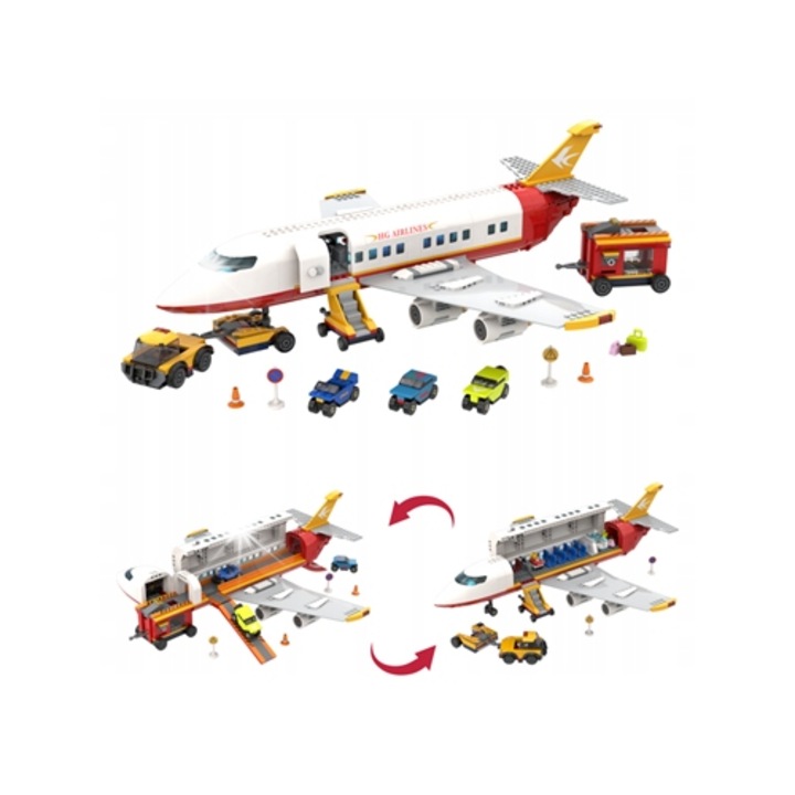 Фигурка пътнически самолет, Hogokids, LED, многоцветен