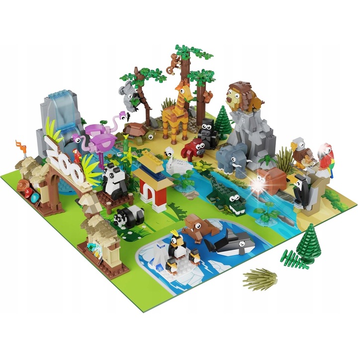 Set de constructie, Hogokids, gradina zoo, 25 in 1, multicolor