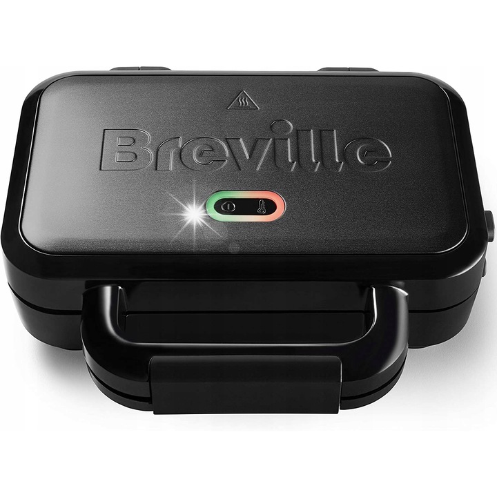Szendvicskészítő Breville VST082X, 4 háromszög, műanyag és rozsdamentes acél, fekete