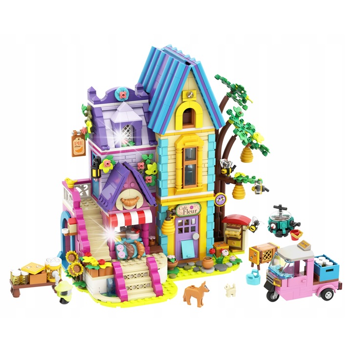 Set de constructie Hogokids, Casa cu brutarie si apicultura, multicolor