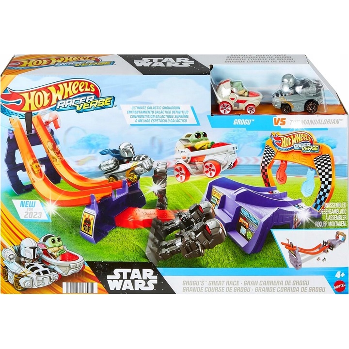 Set masinute Hot Wheels, Marele curs Grogu, 2 vehicule, multicolor