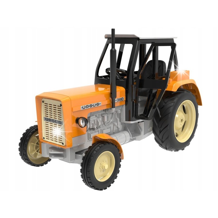 Tractor de jucarie Ursus C 360, manual, galben, 30x14x20cm, scala 1:10