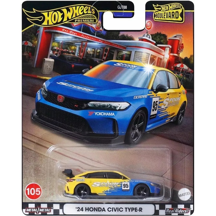 Masinuta, Hot Wheels, '24 Honda Civic Type-R, metal, 1:64, 7 cm