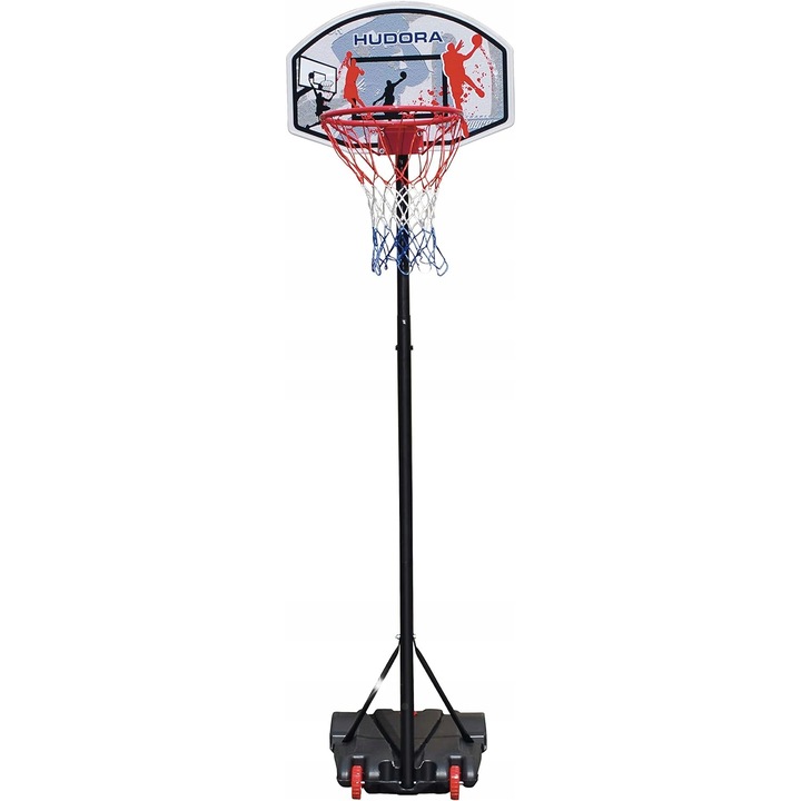 Hudora kosárlabda szett, 70x45cm tábla, állítható magasság 165-205cm, stabil talp, többszínű