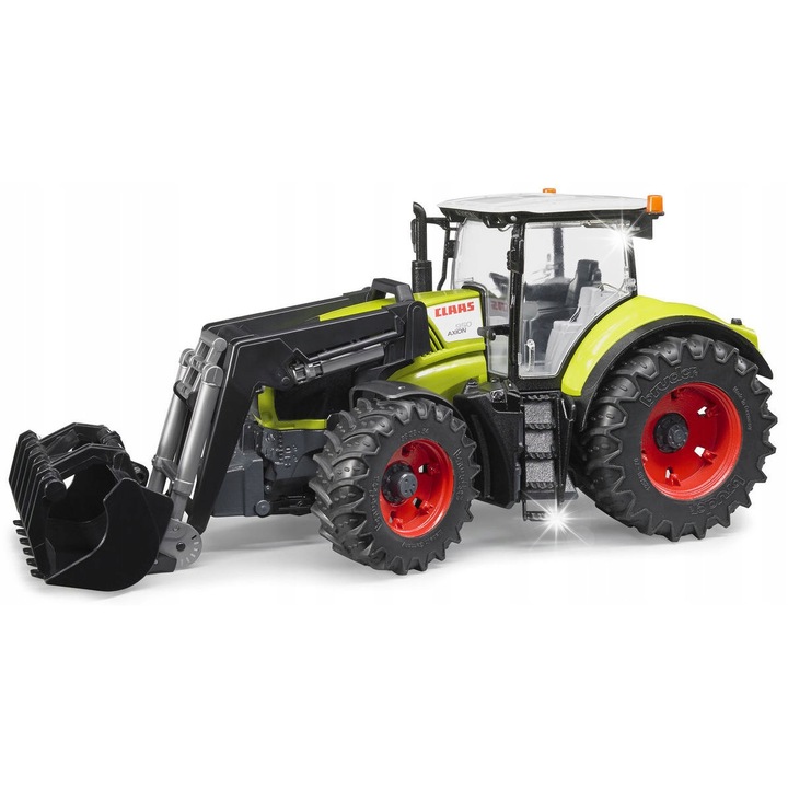 Tractor de jucarie Bruder Axion 950 cu incarcator frontal, 44,5x18x20,5cm, pentru copii peste 3 ani