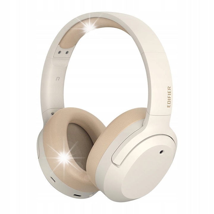 Casti wireless Edifier W820NB Plus, Bluetooth 5.2, reducere zgomot, bej