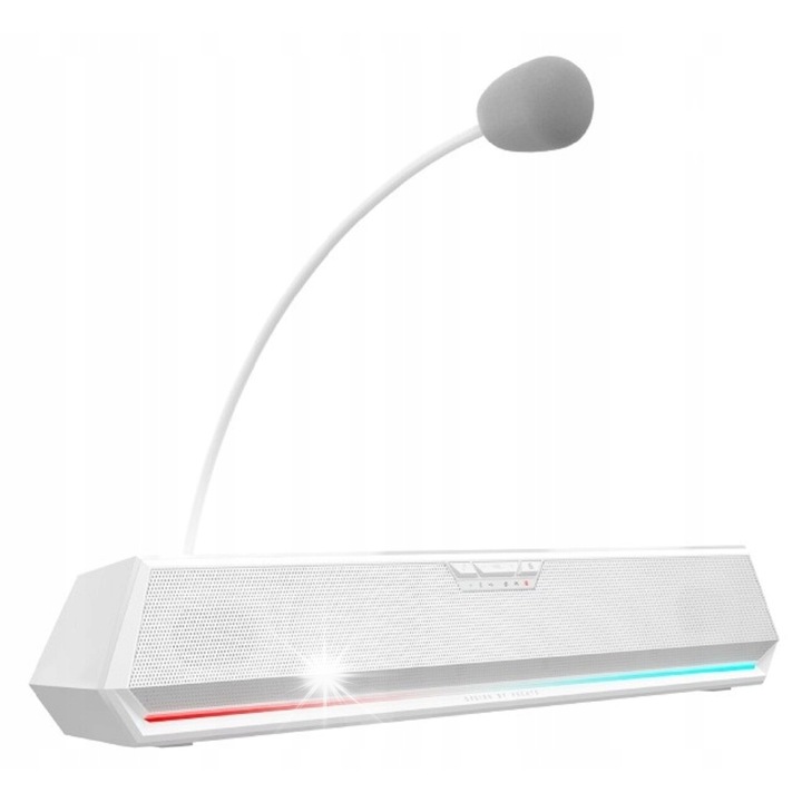 Soundbar Gaming Edifier G1500 Bar, 10W, RGB, Alb, 378x65x64mm