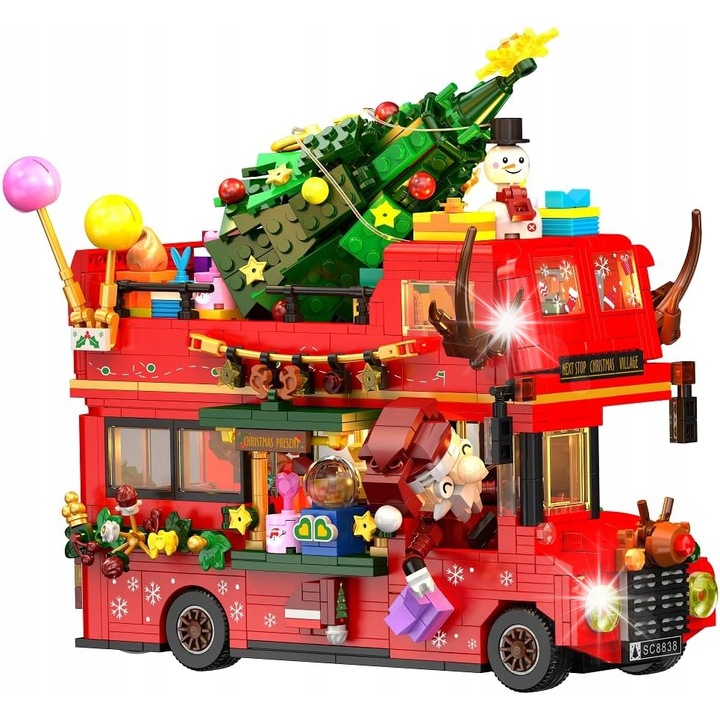 Строителни комплекти, Insoon, Autobus Pietrowy, 1262 части, многоцветен