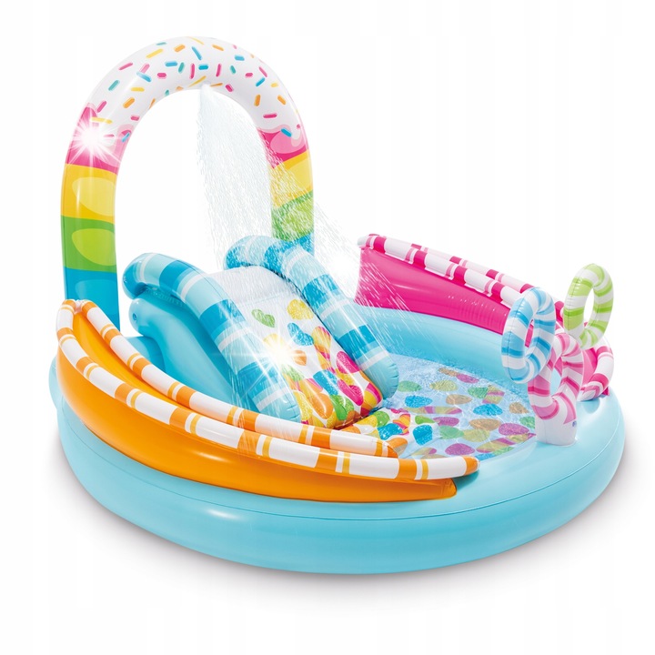 Надуваема детска площадка, Intex, 170x168x122 см, капацитет 165 л, многоцветна