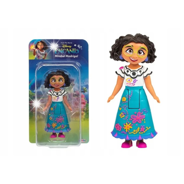 Set mini papusi Disney Encanto Luisa, Isabela, Mirabel, Antonio, Julieta, 8cm, multicolor