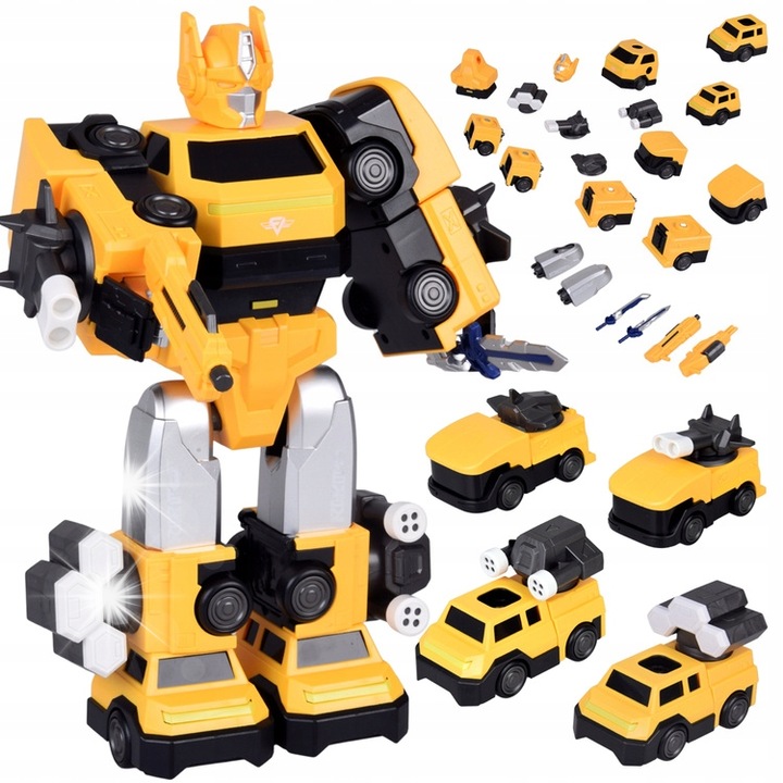 Робот играчка Jokomisiada Трансформър 2 в 1, голяма фигура, многоцветен