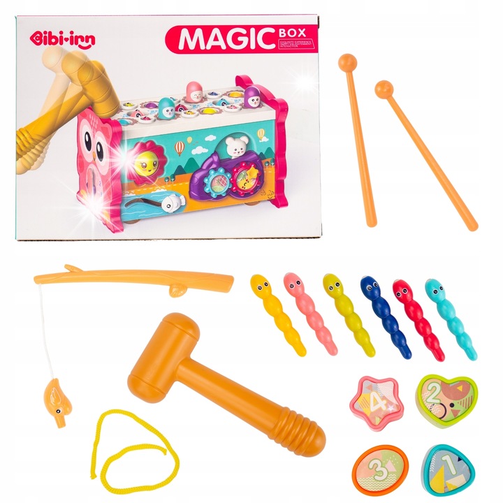 Set Jucarii Interactive, 8 in 1, cu Maciuca, Multicolor, pentru copii de la 18 luni