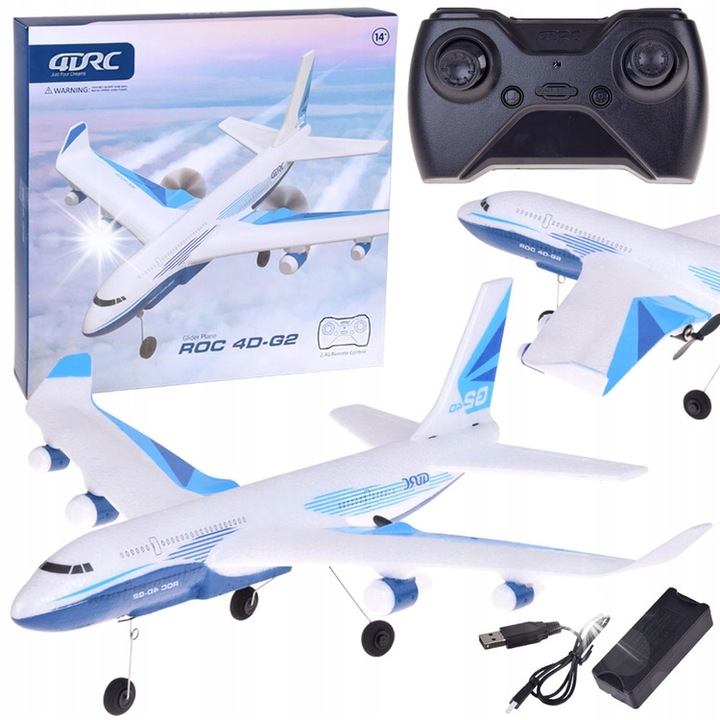 Avion mare de pasageri Jokomisiada din spuma EPP cu LED si incarcare USB, 30x30cm