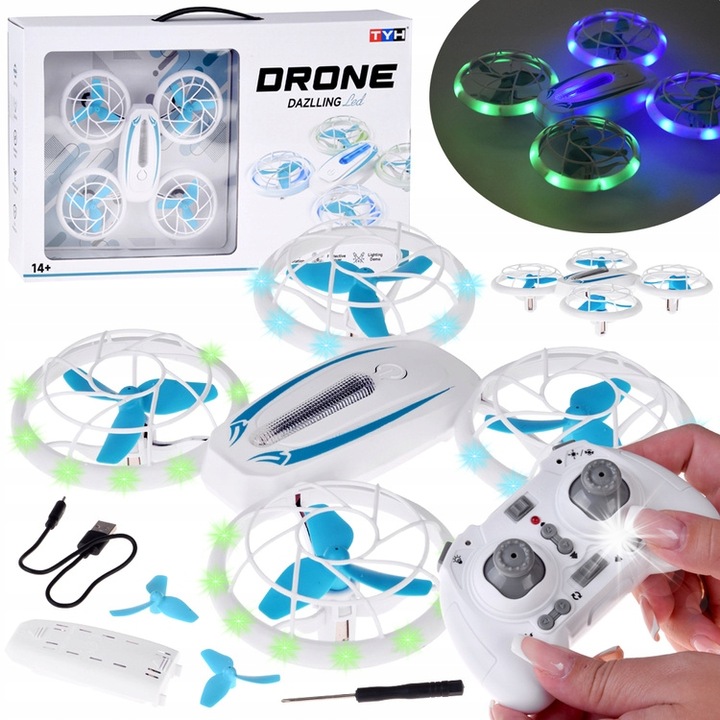 Drón Quadcopter Jokomisiada, fényhatások, akrobatika, távirányítóval
