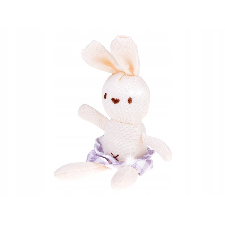 Babababa szürke sapkával, ruhával, nyuszi játékkal, szett, Jokomisiada, 32cm