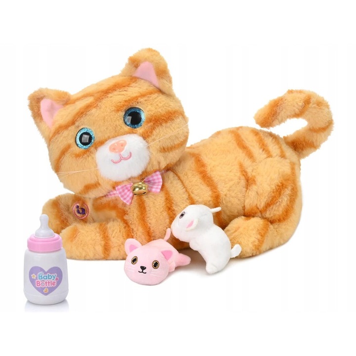 Interaktív játék szett, Jokomisiada, orosz macska 2 cicával, 27x22x19cm, 7,5x5x3,5cm