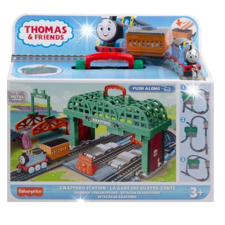 Játékvonatok, Fisher-Price, Grodkowo állomás, 26 darabos készlet, többszínű