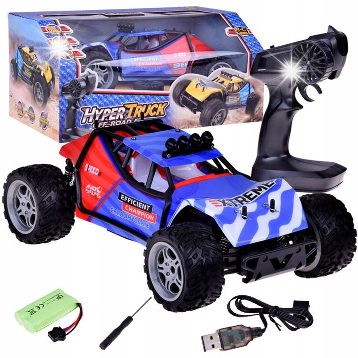 Set masinuta radio control HYPER TRUCK OFF-ROAD, 1:14, 2.4 GHz, 38x22x18cm, 8+