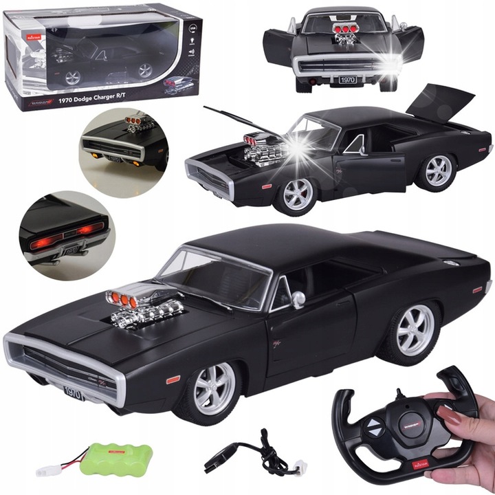Masinuta RC Dodge Charger R/T 1970, Jokomisiada, 30x15x10cm, többszínű