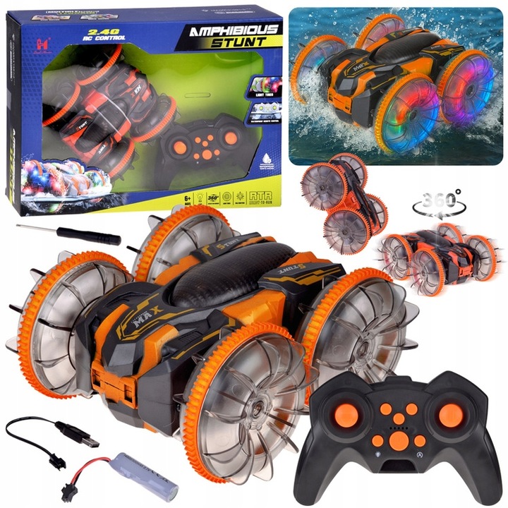 2 az 1-ben kétéltű autó, Jokomisiada, távirányító, világítás, többszínű