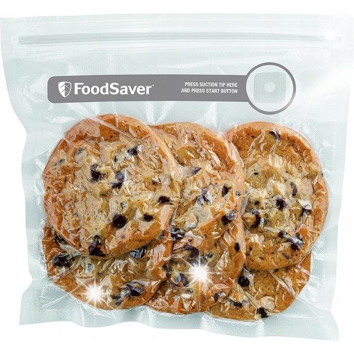 Set de 26 pungi vid FoodSaver, 950ml, transparent, pentru pastrarea alimentelor proaspete