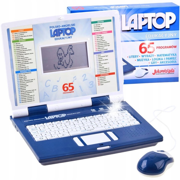 Laptop educational Jokomisiada, 65 functii, 24,5x20x3,5cm, pentru copii 3+