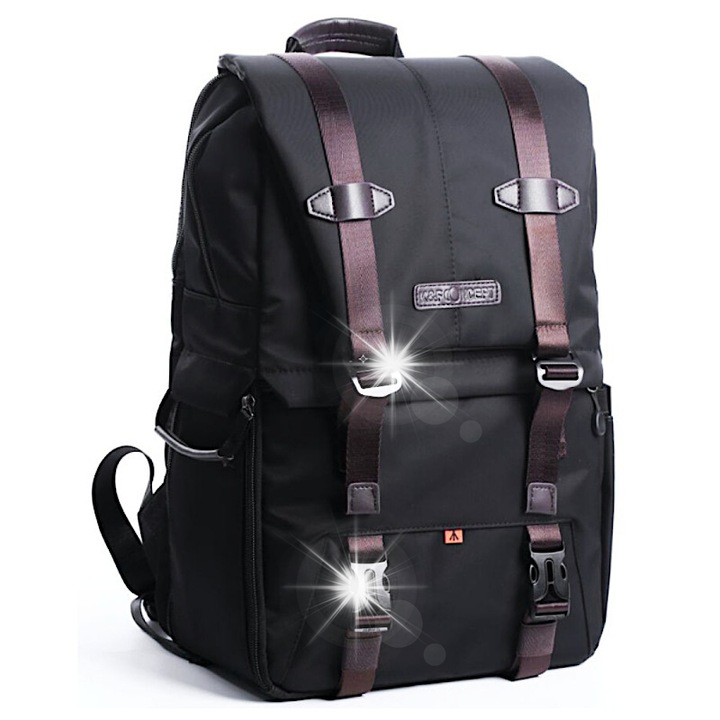 Rucsac foto K&F Concept Classic, doua compartimente, impermeabil, negru, 45x27x18cm