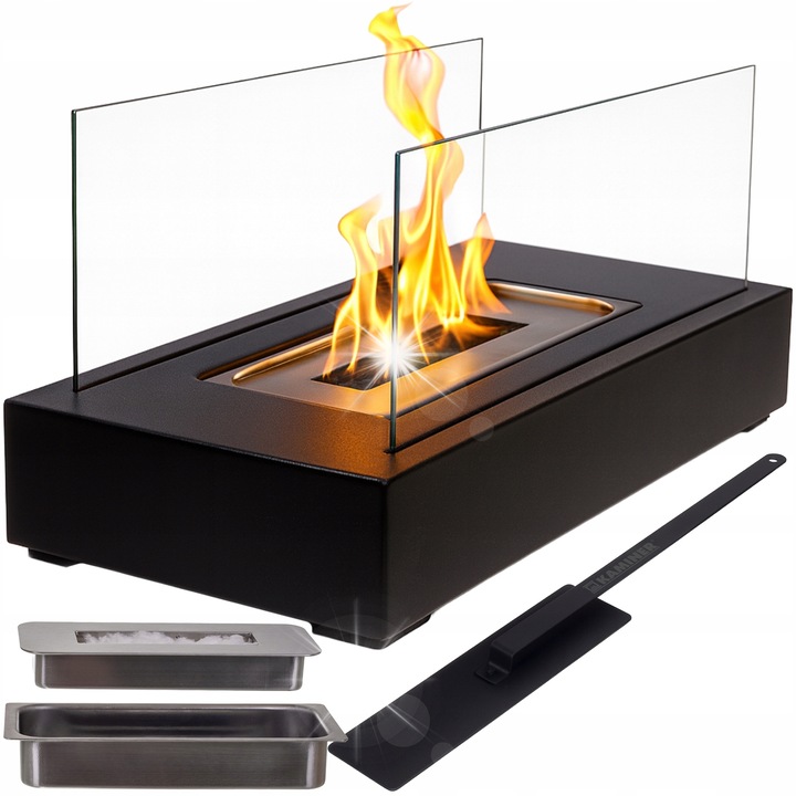 Semineu, KAMINER, design modern, sticla, 35x18x17cm