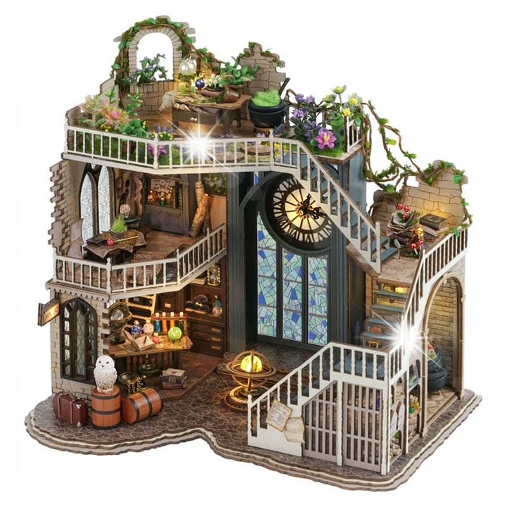 Направи си сам миниатюрна къща Habarri, 22.8x16.2x22.5cm, с мебели, пълен комплект