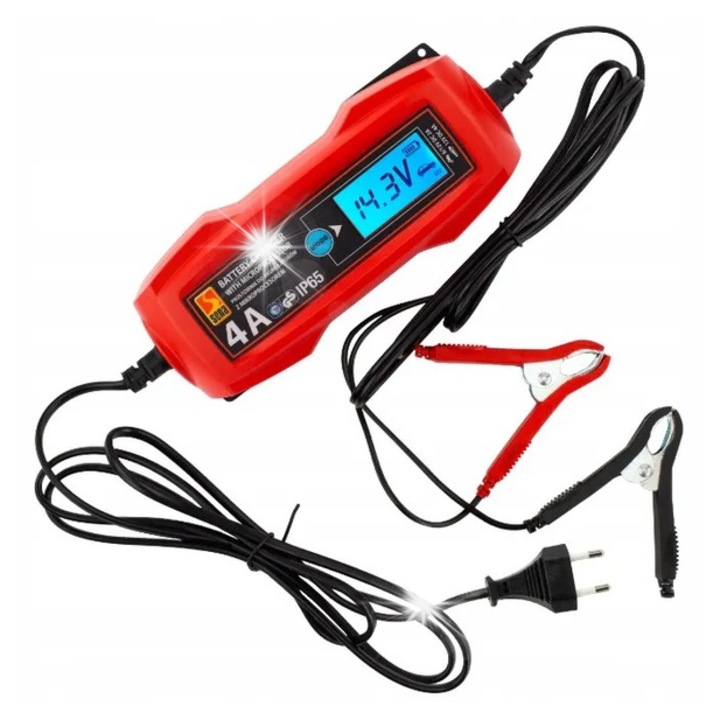 Incarcator de baterii cu microprocesor GTMax, 12V/6V, 4A, IP65, compact