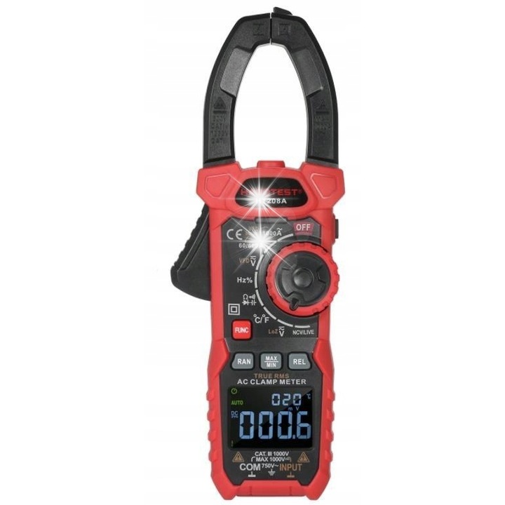 Miernik digital Habotest HT208A, AC/DC, 6000 count, cu lanterna, 240x85x40mm