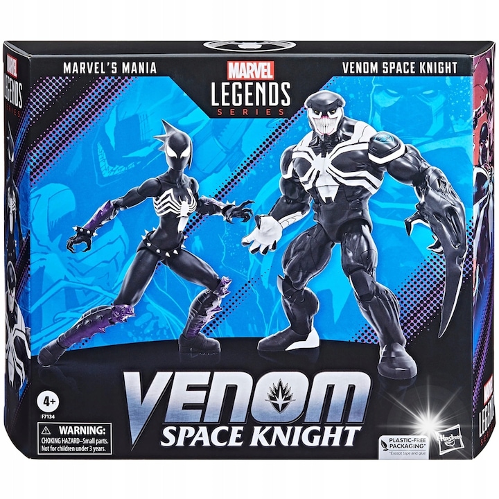 Set figurine Venom Space Knight si Marvel's Mania, Hasbro, 2 piese, detalii precise, culori vibrante