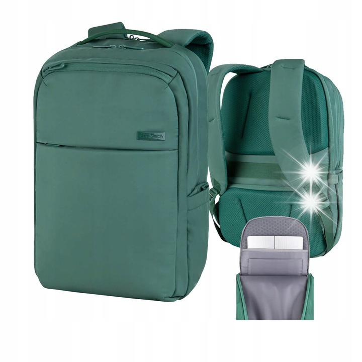 Rucsac business Coolpack Bolt, 2 compartimente, verde, 43x29x14cm, 16l