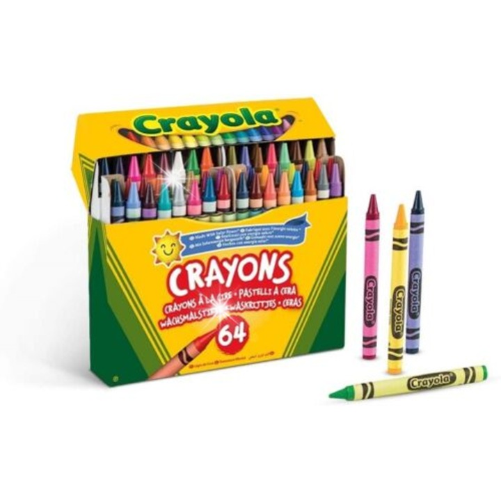 Creioane colorate Crayola 64szt multicolor, 7mm, 9cm