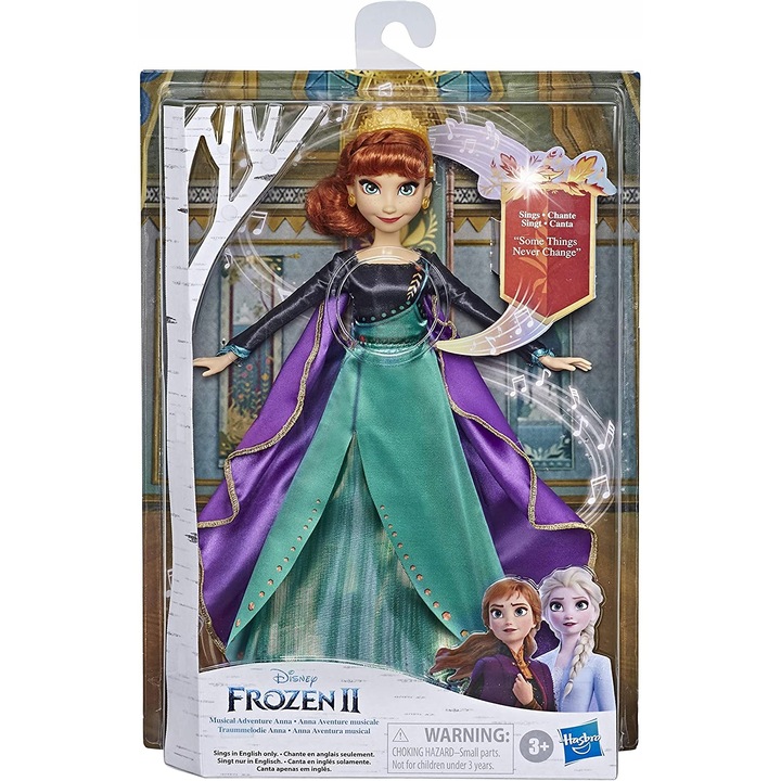 Beszélő baba Anna, Hasbro, Jégvarázs 2, 28cm, hanghatásokkal