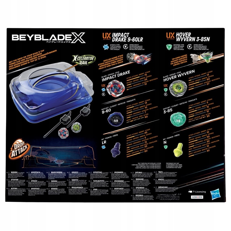 Set de lupta Beyblade X Drop Attack cu stadion Beystadium, Hasbro