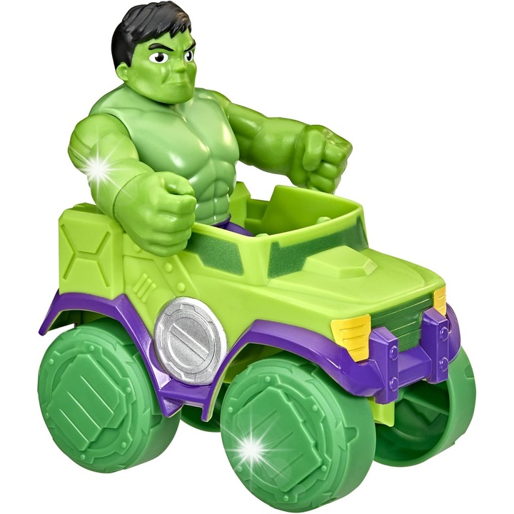 Комплект фигурки Marvel Spidey, Майлс Моралес, Хълк, 3 превозни средства, 10 см