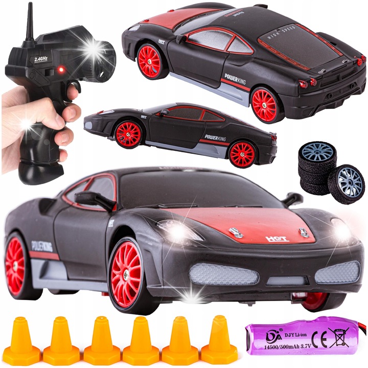 Masina de Drift RC 4x4 HB Toys, 1:24, 2.4GHz, acumulator, 18.5x8.3x5cm