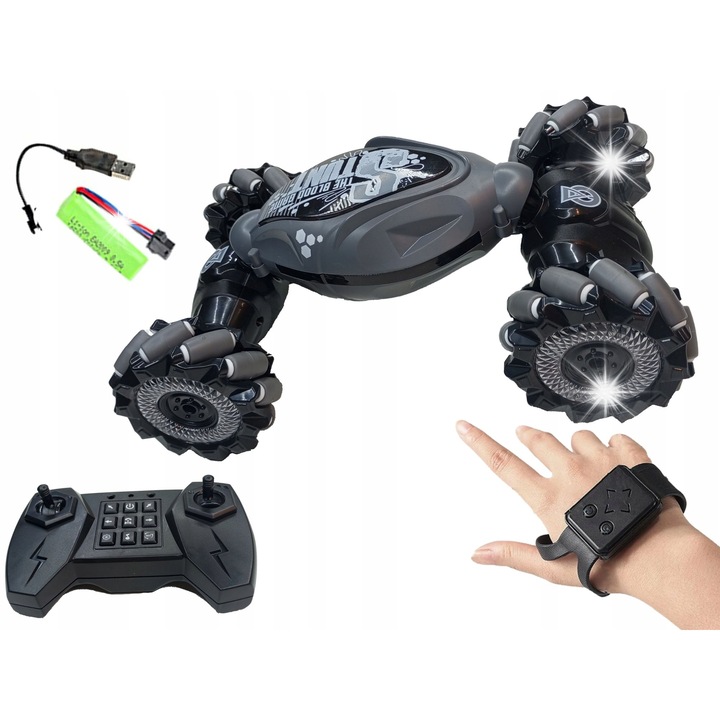 Masinarc remote control LDN Stunt Car 4x4, control gesturi, gri, 30x16x8cm