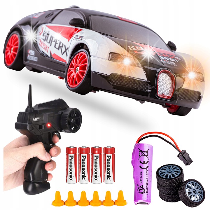 Masina de drift RC 4x4 HB Toys, 1:24, 18,5x8,3x6cm, acumulator, telecomanda 2,4GHz