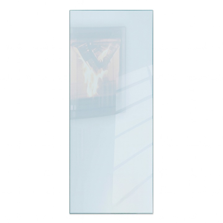 Placa Sticla Securizata, Wallfluent, Dreptunghiulara, 4mm, Baza Izolatoare Exclusiv Podea, Semineu Colt, 125x50 cm, 010010780190100000000