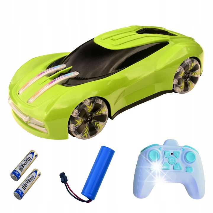 Masinarc remote control LDN, model de curse, 4 motoare, efecte de fum si lumini, verde, 25,5x12,5x7,5cm