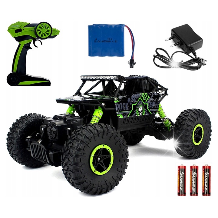 Masinuta RC Rock Crawler 4WD 1:18, HB, 28x16x15cm, 2.4GHz, 20 km/h, set complet