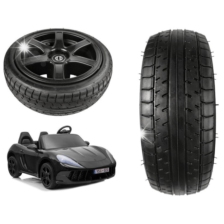 Roata spate pentru vehicul Lean cars, 32x11cm, ax 16mm