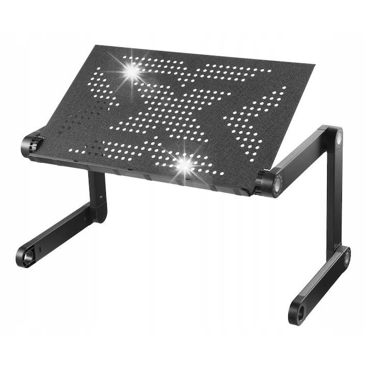 Suport laptop DELTACO DELO-0305, aluminiu, negru, 40-480mm, 420x270mm