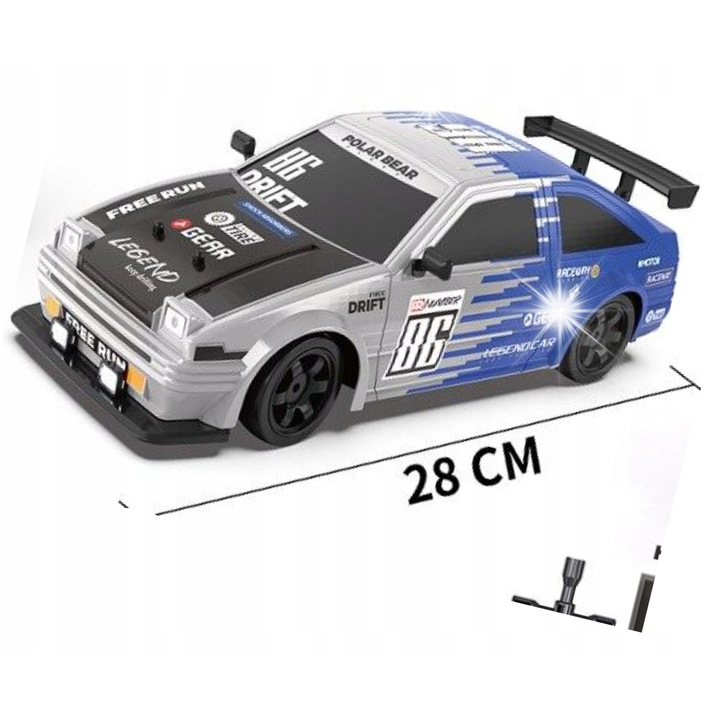 Masinuta RC HB Toys Drift 4x4, efect fum, LED, 28cm, set complet