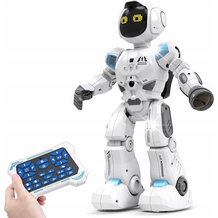 Robot interactiv, HH, programabil, cu efecte luminoase si sonore, incarcare USB, 3 ani+