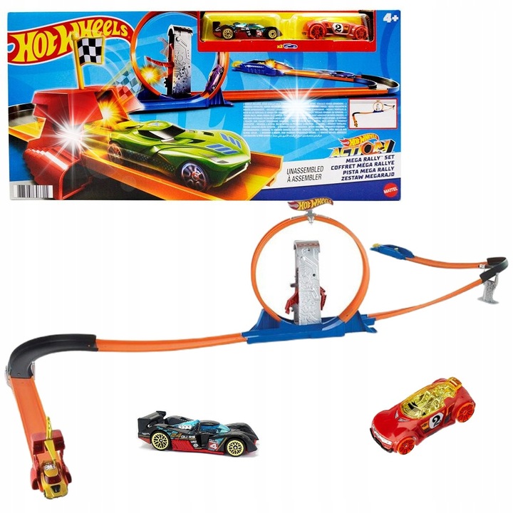Set pista Hot Wheels Mega Rajd Petla + 2 autka, 1:64, multicolor