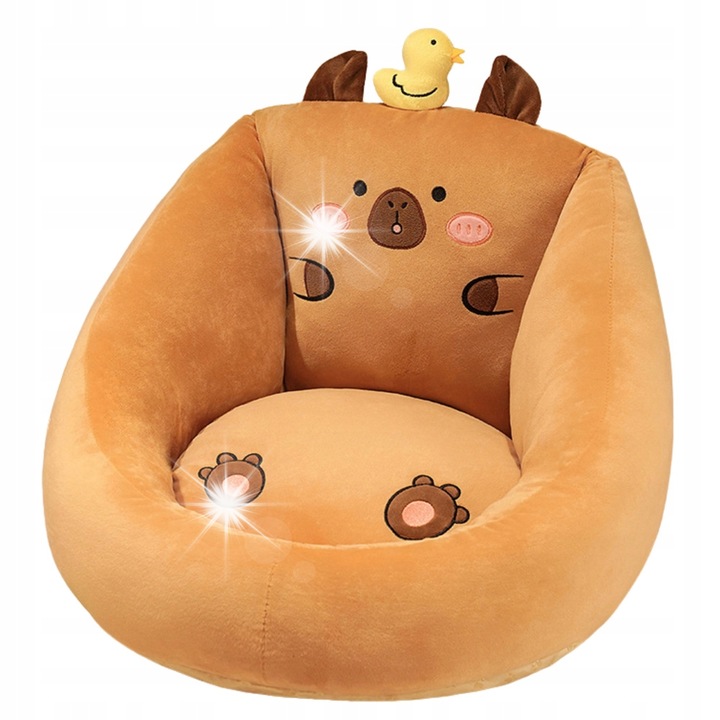 Fotoliu de plus pentru copii, LEAN TOYS, maro, 50x45cm